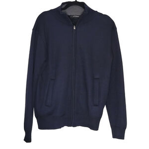 Men's Picken Navy Gray Zip Up Sweater Large